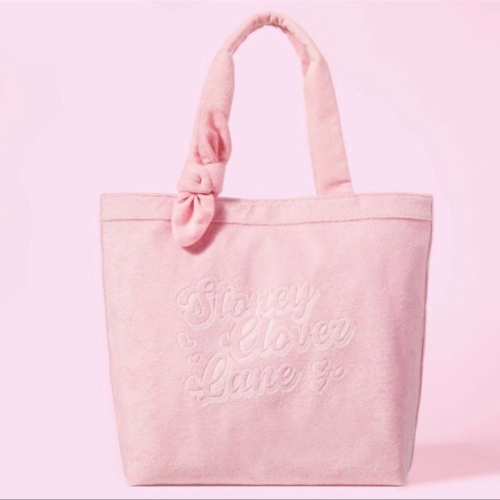 Stoney Clover New Pink Terry Cloth Embossed Beach Tote Bag